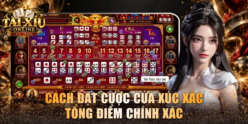 Cách đặt cược cửa xúc xắc tổng điểm chính xác